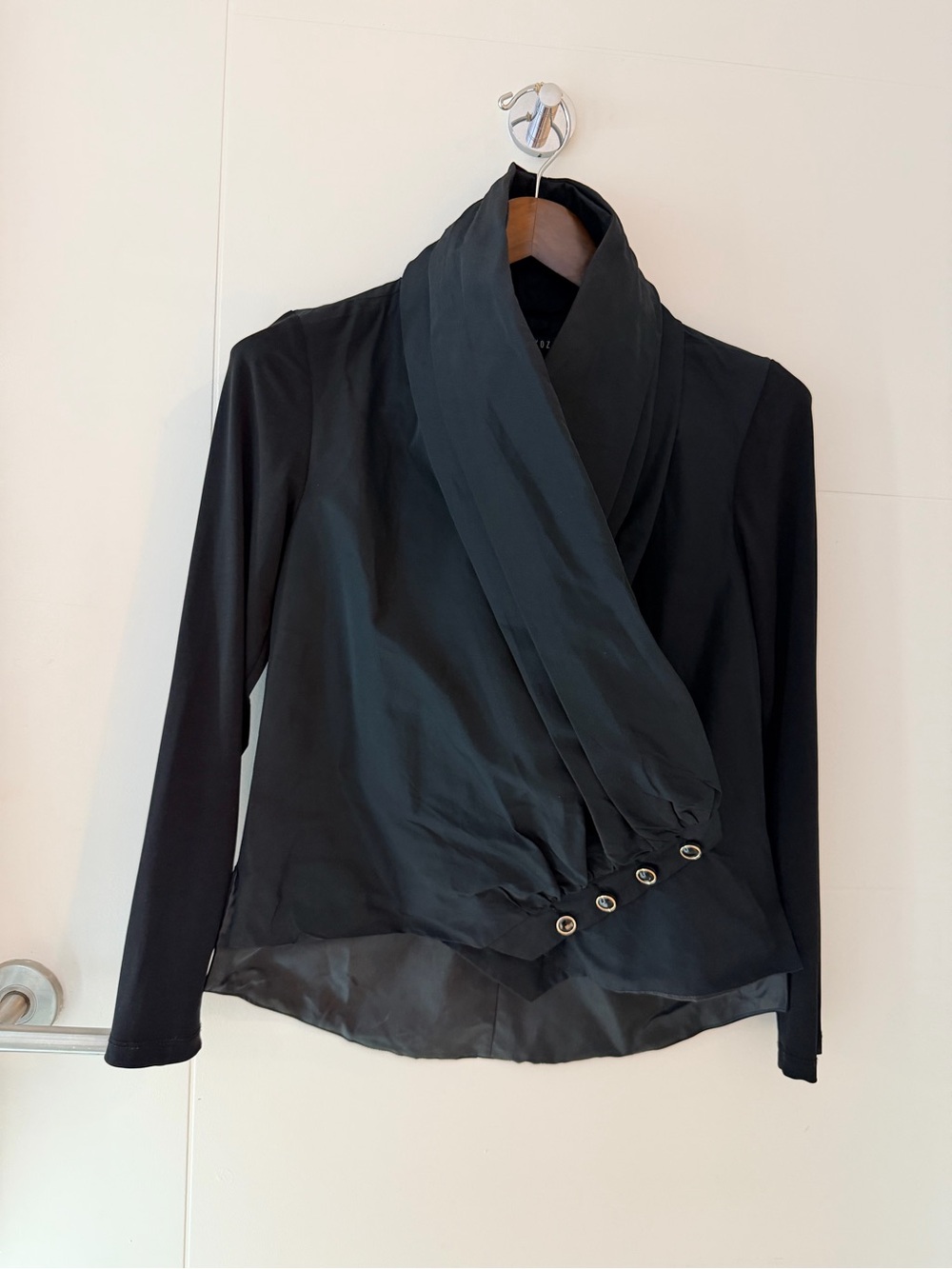 NWOT Black Draped Wrap-Front Women's Jacket